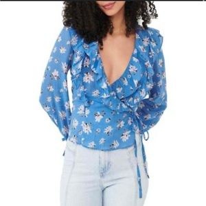 Free People Amanda top in Cool blue
